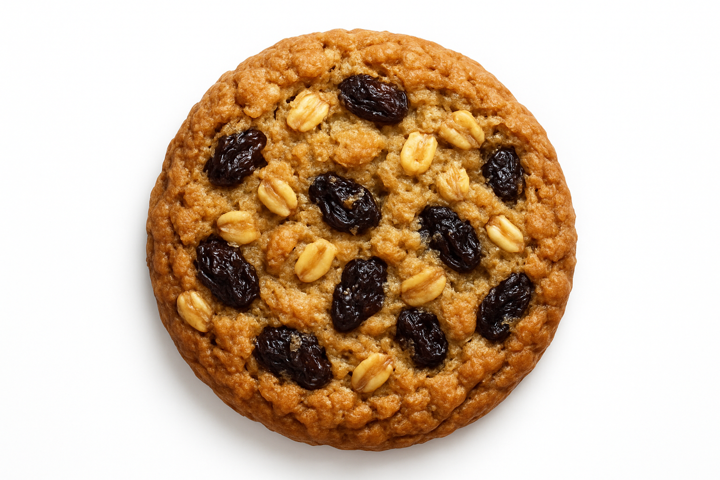 Oatmeal Raisin Cookie en fondo blanco