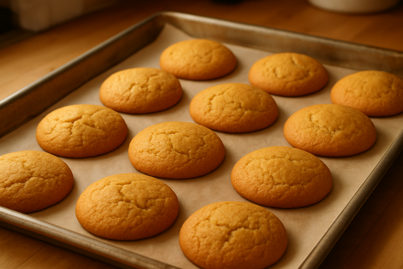 Nutella-filled cookie, no visible Nutella and no chocolate chips on a baking tray
