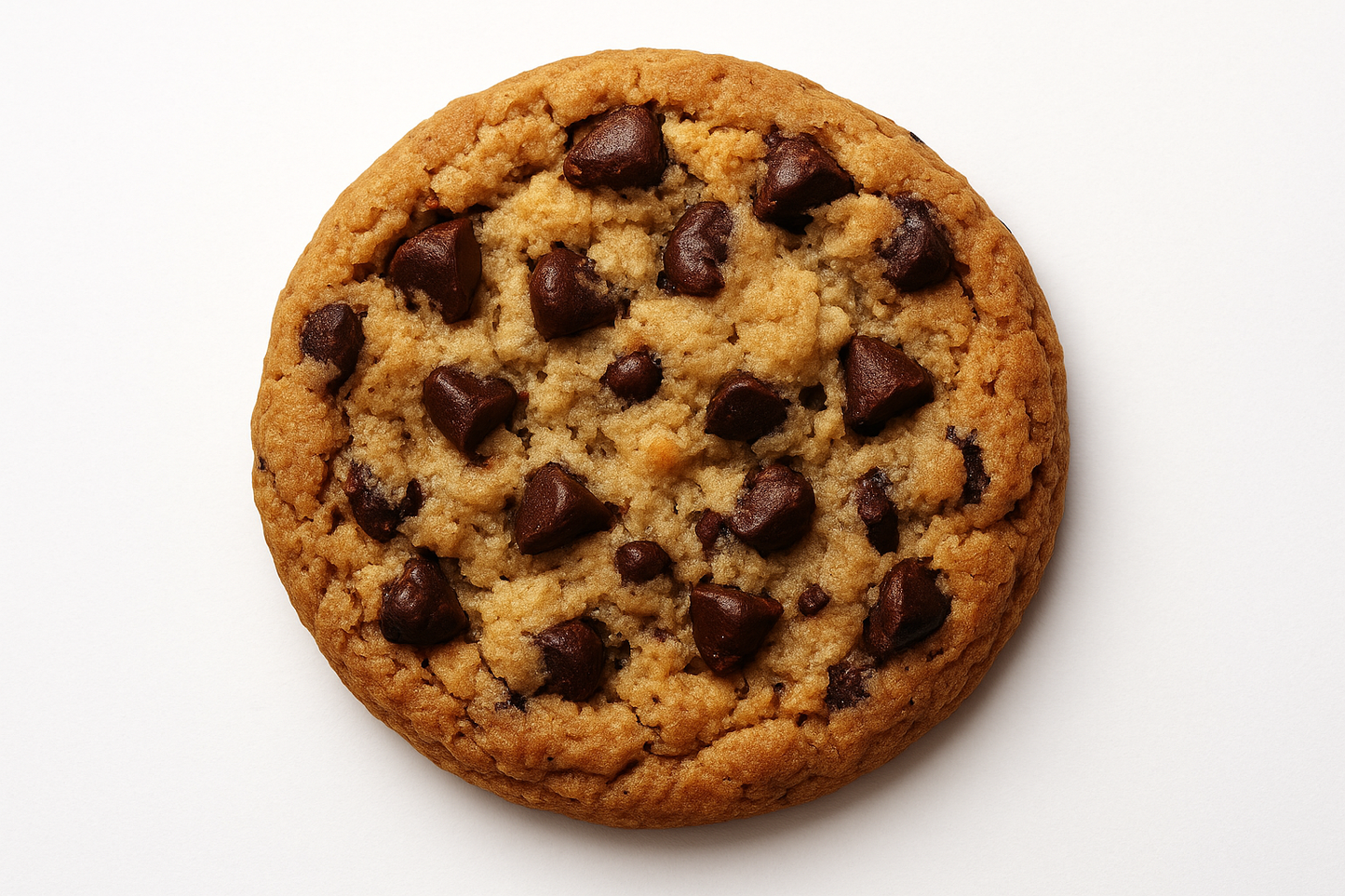 only 1 choco chip cookies on a white background