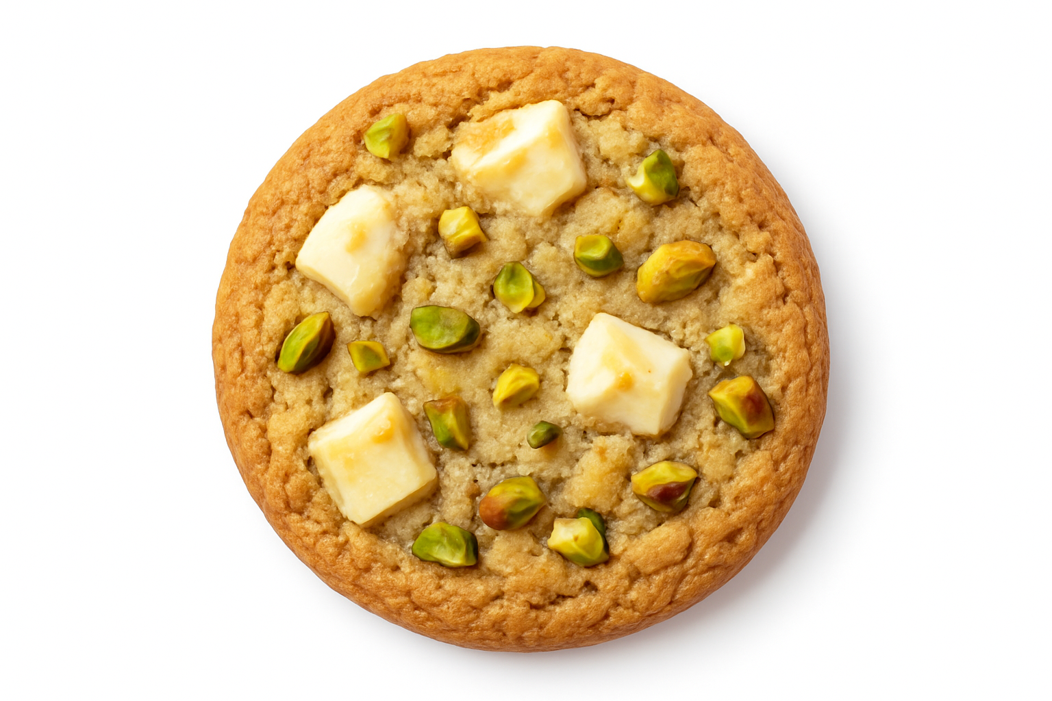 Pistachio & White Chocolate Cookie con fondo blanco 